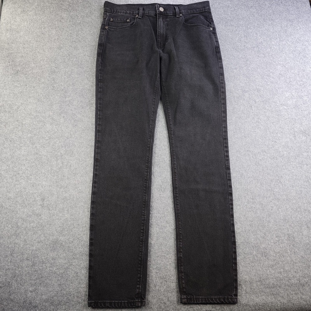 Mott & Bow Jeans Mens 32x32 Slim‎ Black Dark Wash Denim Straight Leg